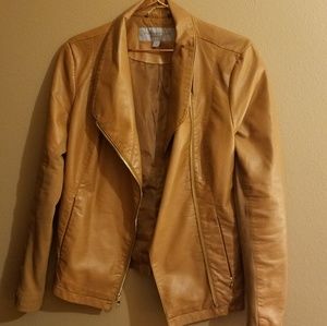 Faux leather camel jacket